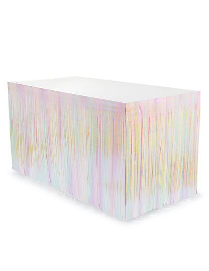 Stůl sukně s duhovými třásněmi 300 x 80 cm 