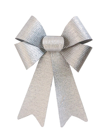 Třpytivá stříbrná mašle 23 x 38 cm 