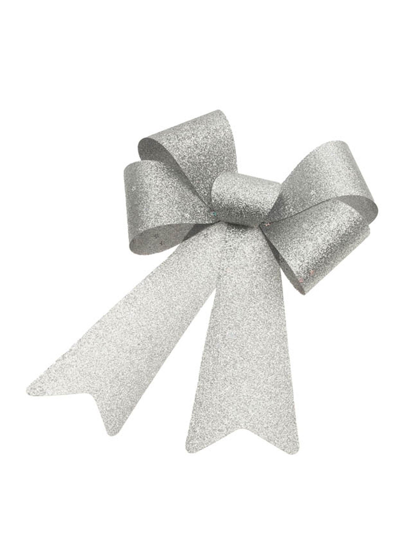 Stříbrná flitrová mašle 23 x 40 cm 