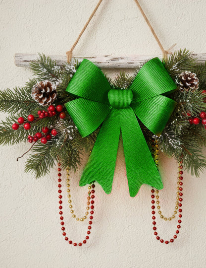 Zelená třpytivá mašle 36 x 51 cm 