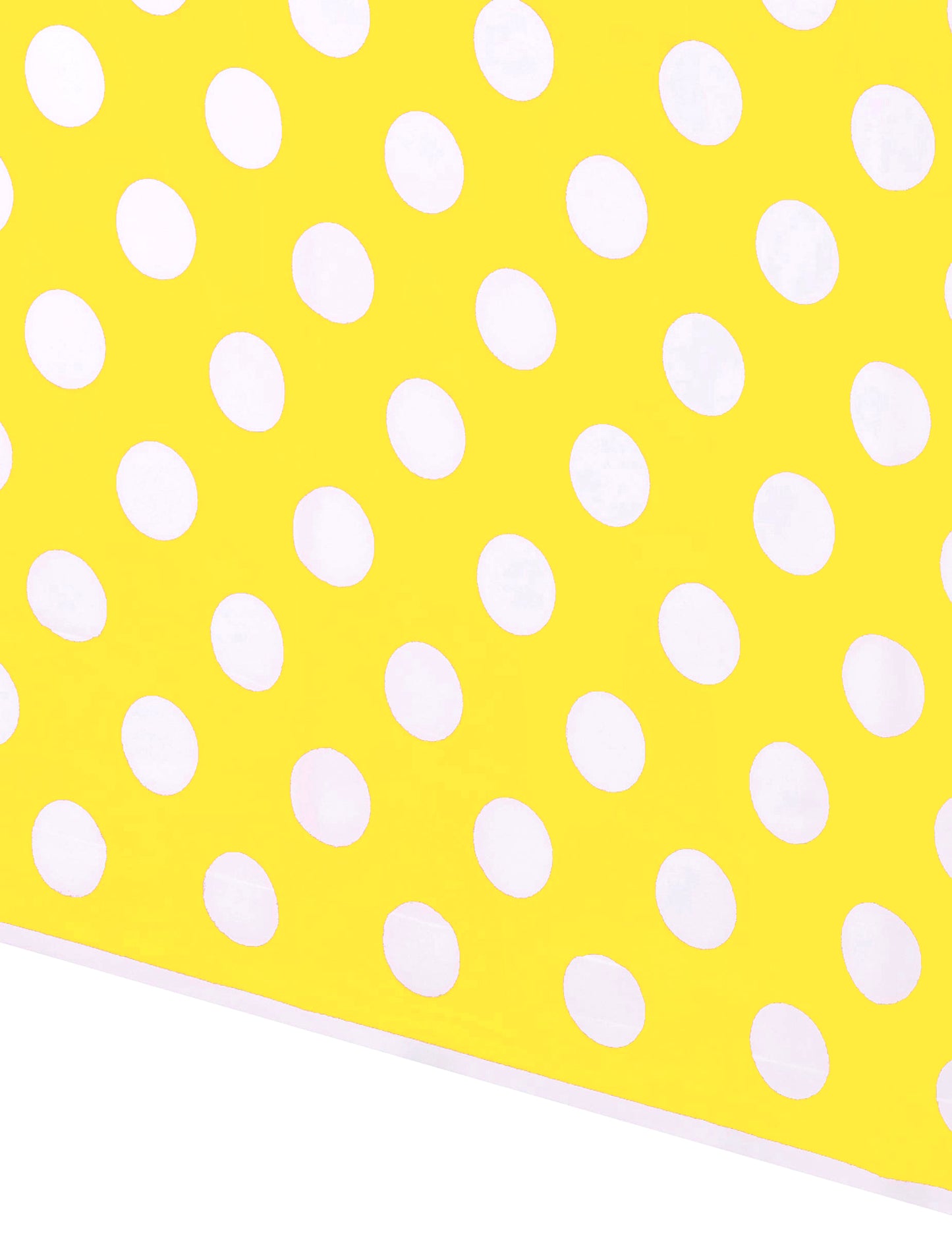 Žlutý plastový ubrus s bílými puntíky 1,37 x 2,74 m 