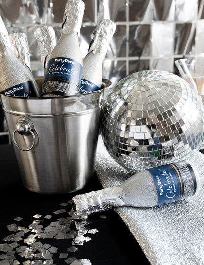 Stříbrný závěs z čtverců 100 x 200 cm 