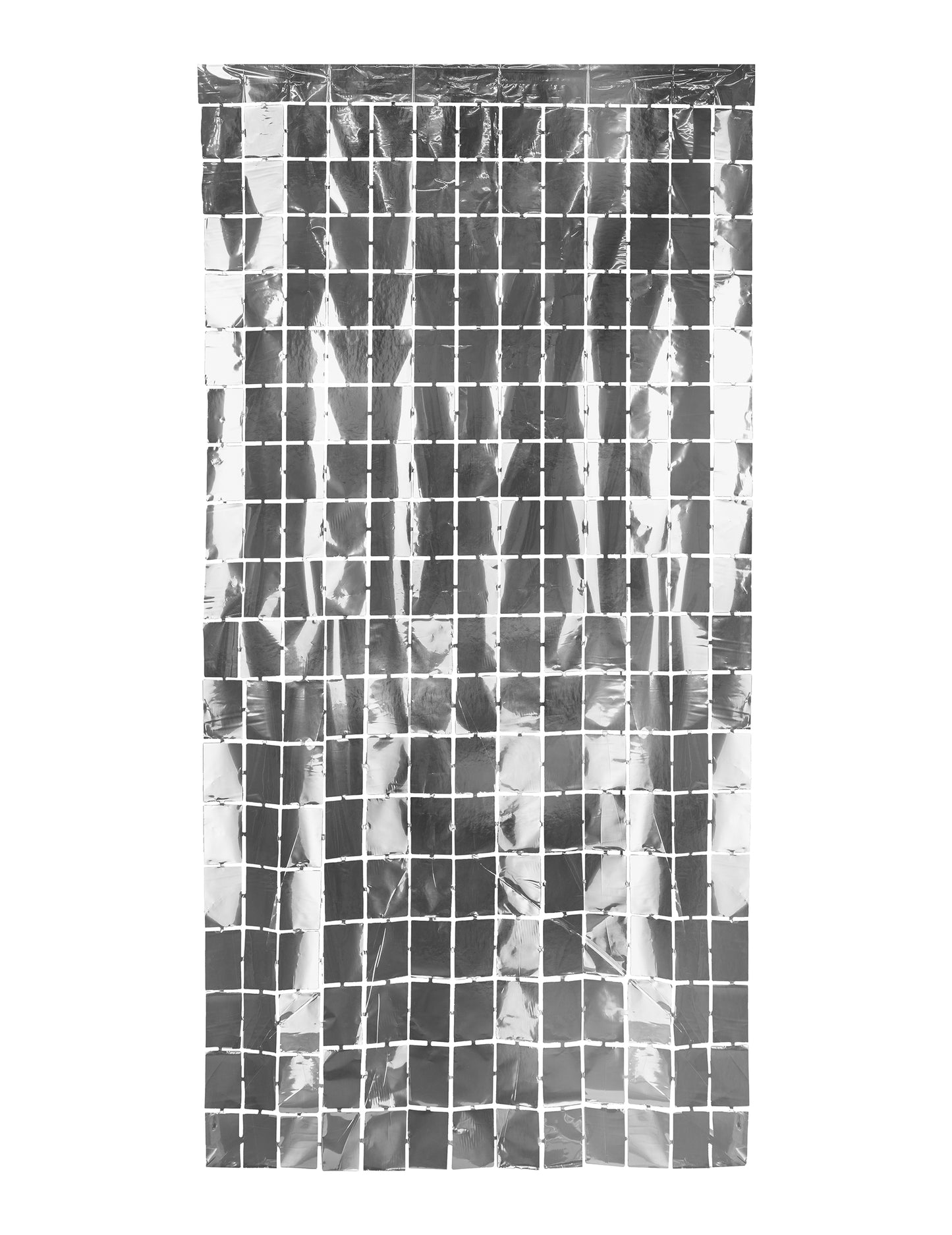 Stříbrný závěs z čtverců 100 x 200 cm 