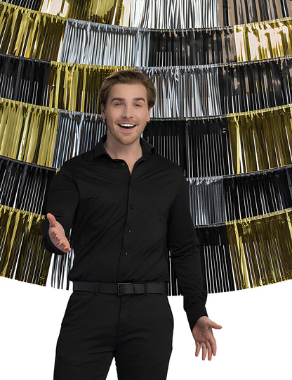 1 pozadie 6 strapcových kovových girland 150 x 26 cm