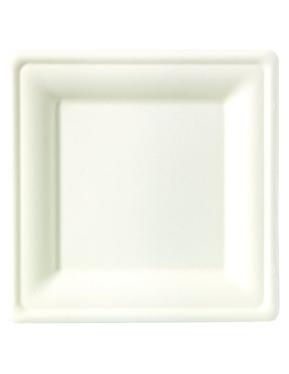 Assiettes carrées fibre de canne blanches compostables