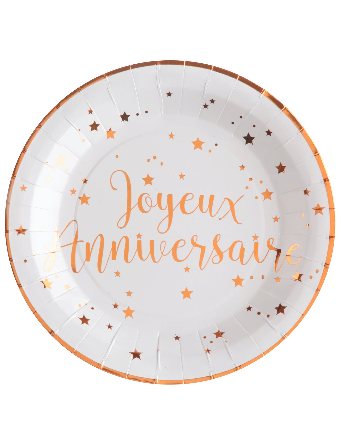 10 vše nejlepší k narozeninám růžové zlaté papírové talíře 22.5 cm bílá s hvězdami