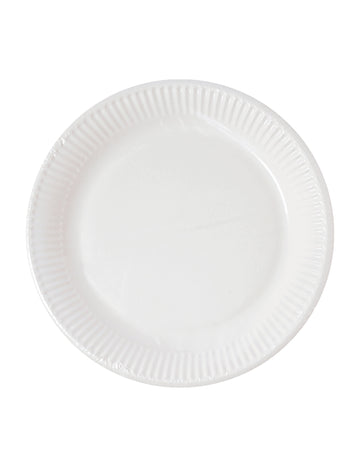 10 bílých domácích kompostovatelných papírových talířů 23 cm na párty