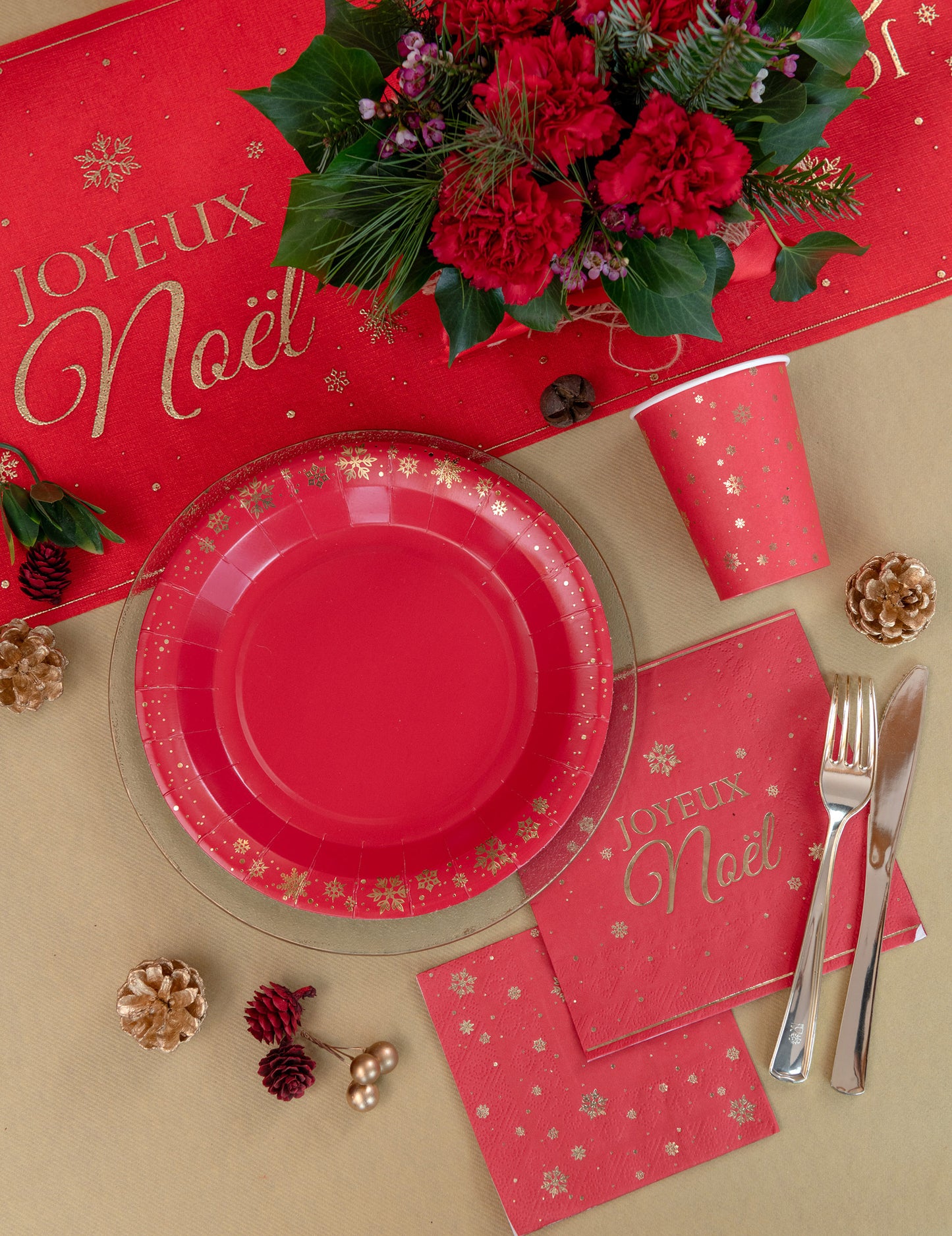 10 plátků z červeného zlata 22.5 cm na vánoce