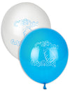 Ballons C'est un garçon ! bleus et blancs avec motif biberon