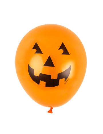 10 oranžových latexových balónků s usměvavou dýní 23 cm