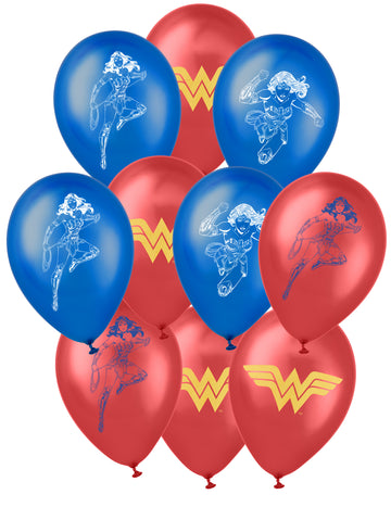 10 latexových balónků Wonder Woman 25 x 32 cm