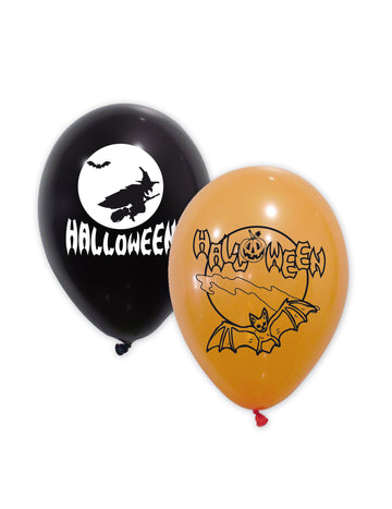 10 černých a oranžových latexových balónků Halloween 30 cm