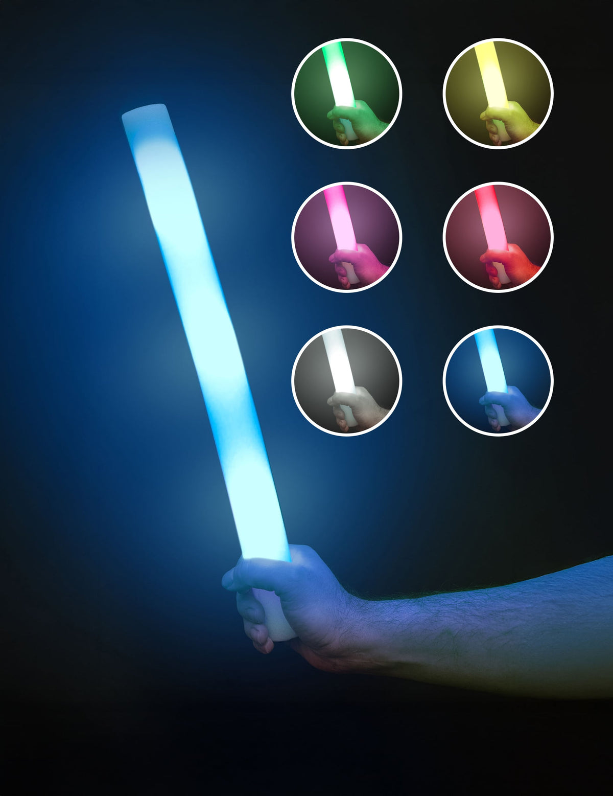 Bâtons lumineux LED en mousse multicolores