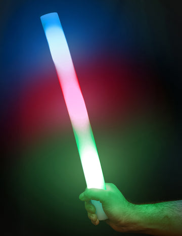 10 vícebarevných LED pěnových svítících tyčí 48 cm 