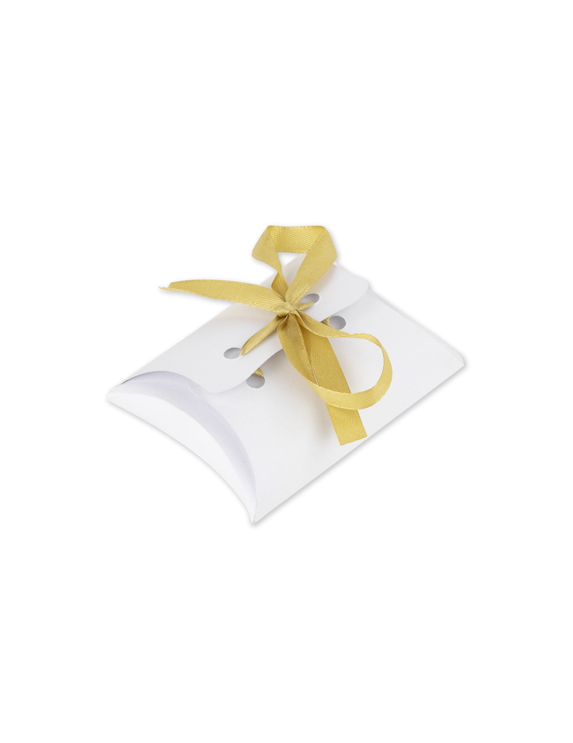 Boites pour dragées blanches avec ruban satin or