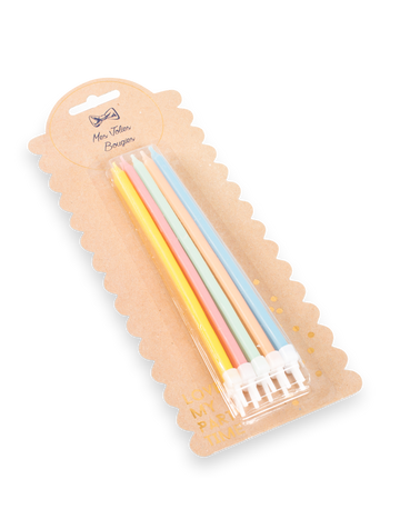 10 velkých pastelových narozeninových svíček 15 cm