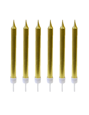 Bougies d'anniversaire pour gâteau dorées métallisées