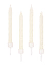 Bougies phosphorescentes pour fête blanches torsadées
