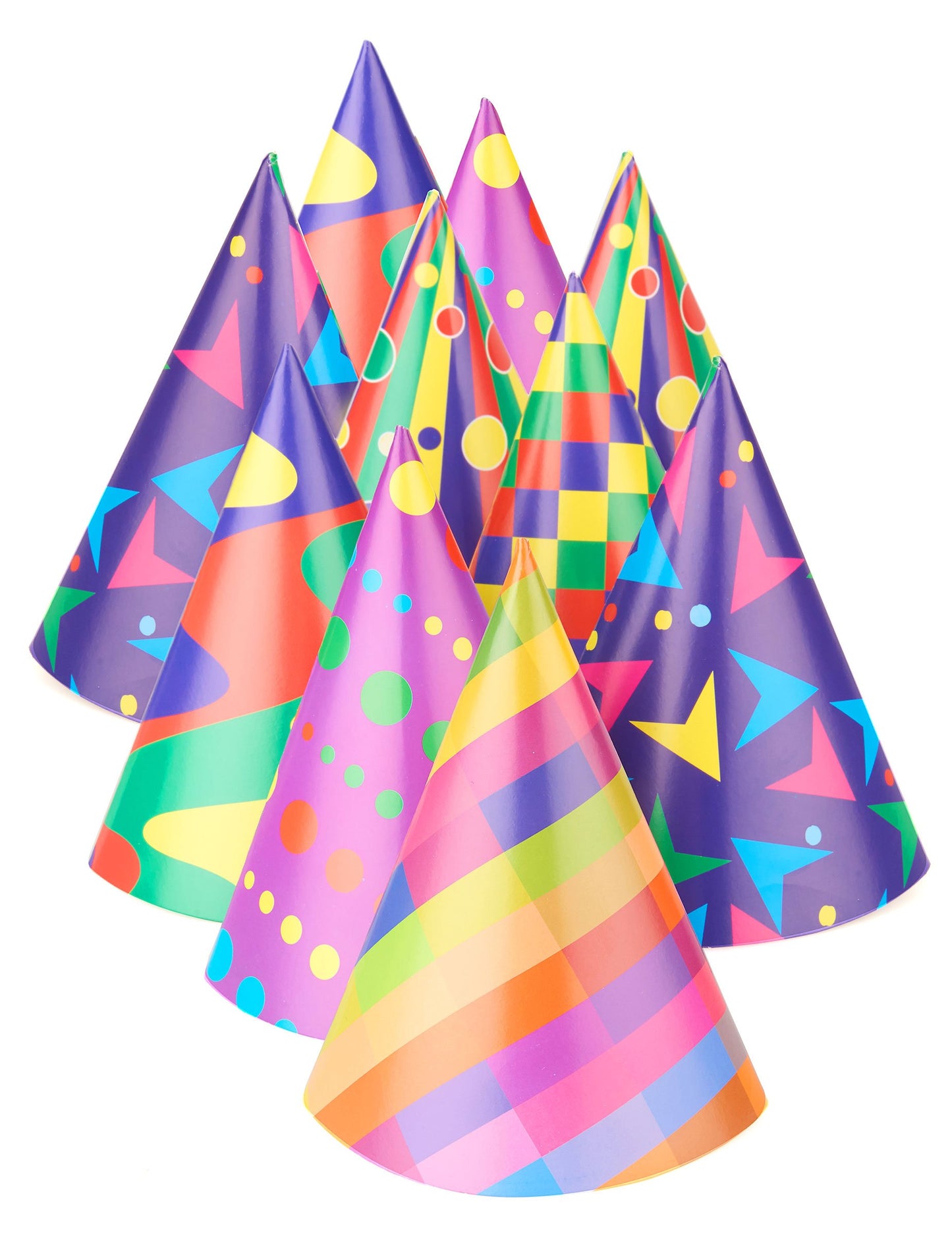 10 vícebarevných párty klobouků