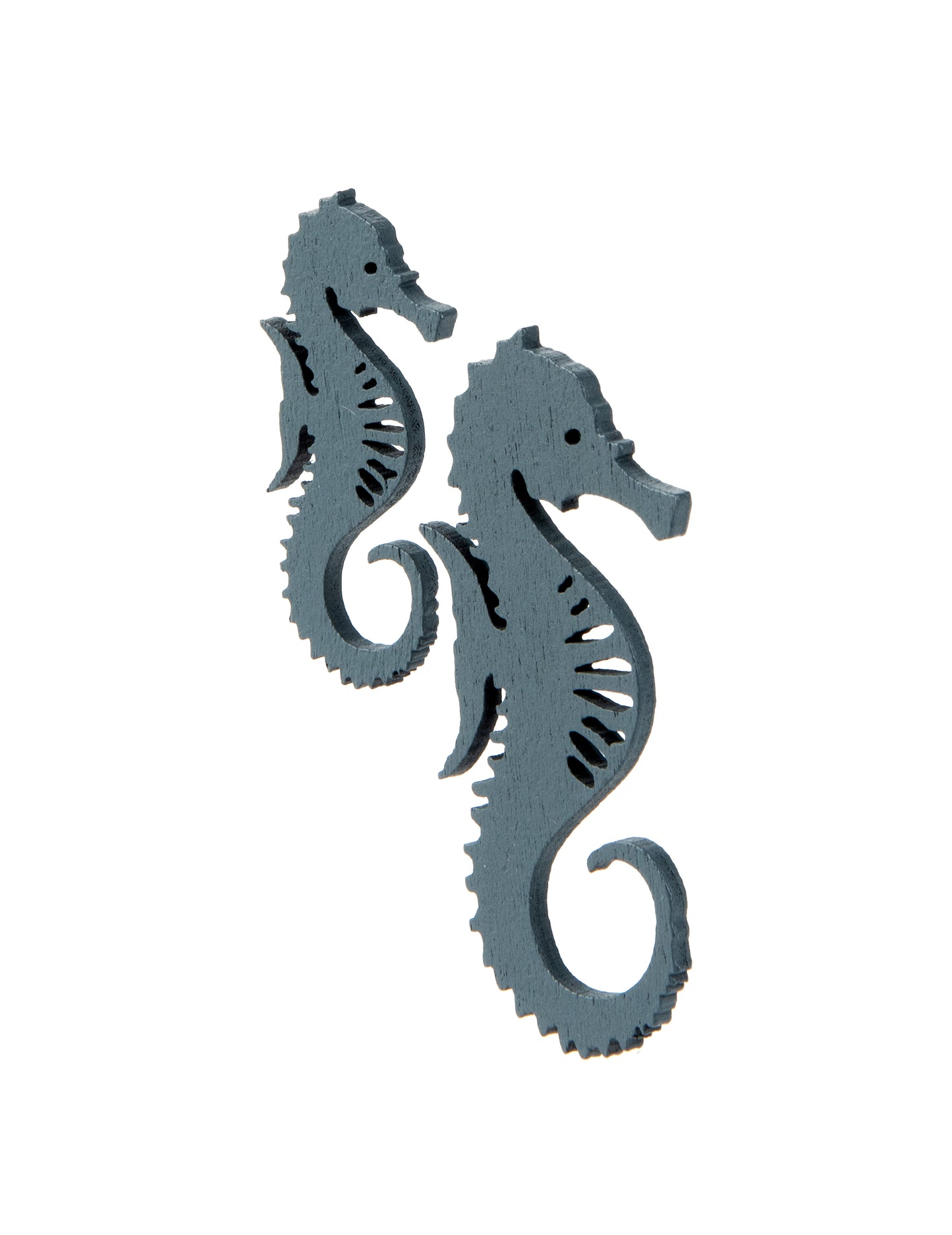 10 dřevěných konfet s modrými mořskými koníky, 6 a 4,5 cm