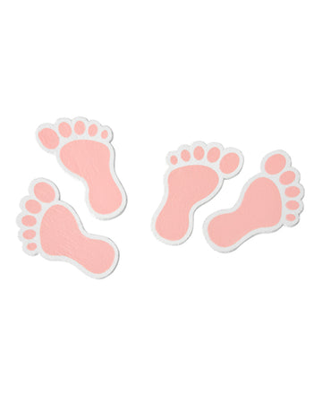 10 růžových dětských dřevěných konfet pro miminko