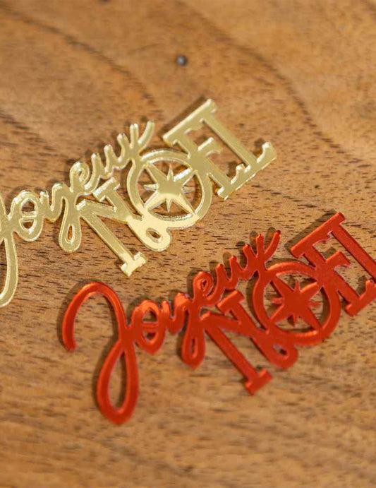 10 konfet Veselé Vánoce červené a zlaté 6,5 x 3,5 cm