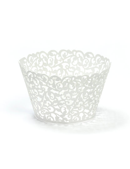 Contours pour cupcakes dentelle pour mariage blancs