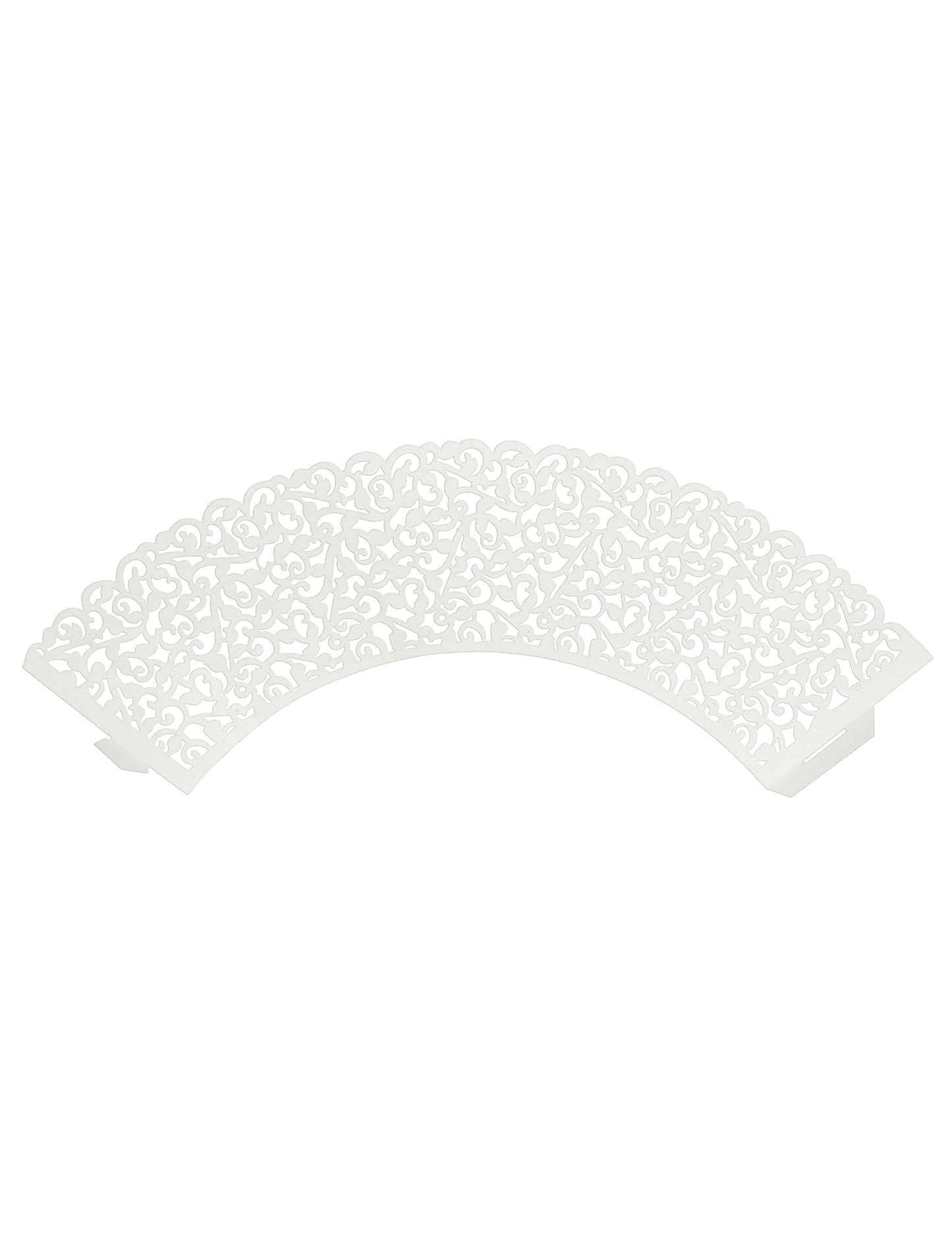 Vue à plat des contours pour cupcakes dentelle pour mariage