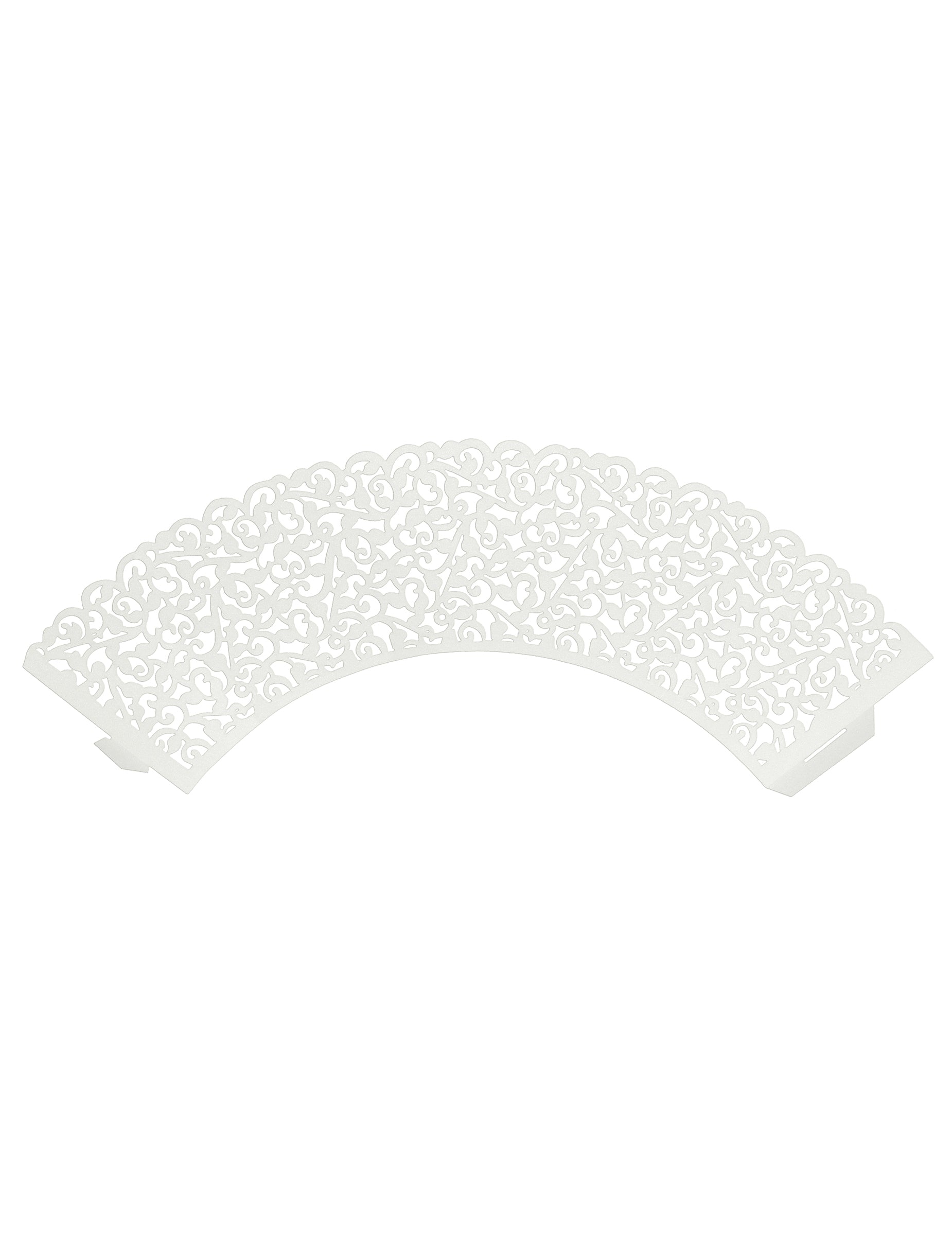 Vue à plat des contours pour cupcakes dentelle pour mariage