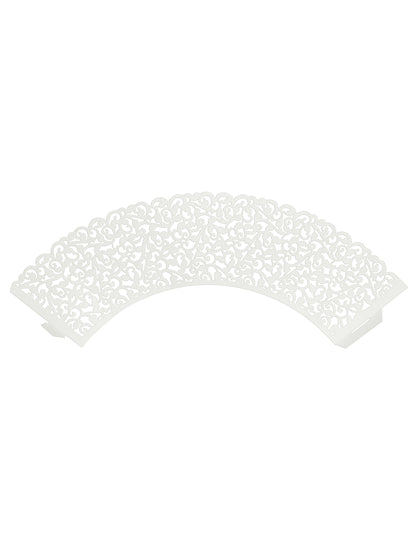 Vue à plat des contours pour cupcakes dentelle pour mariage