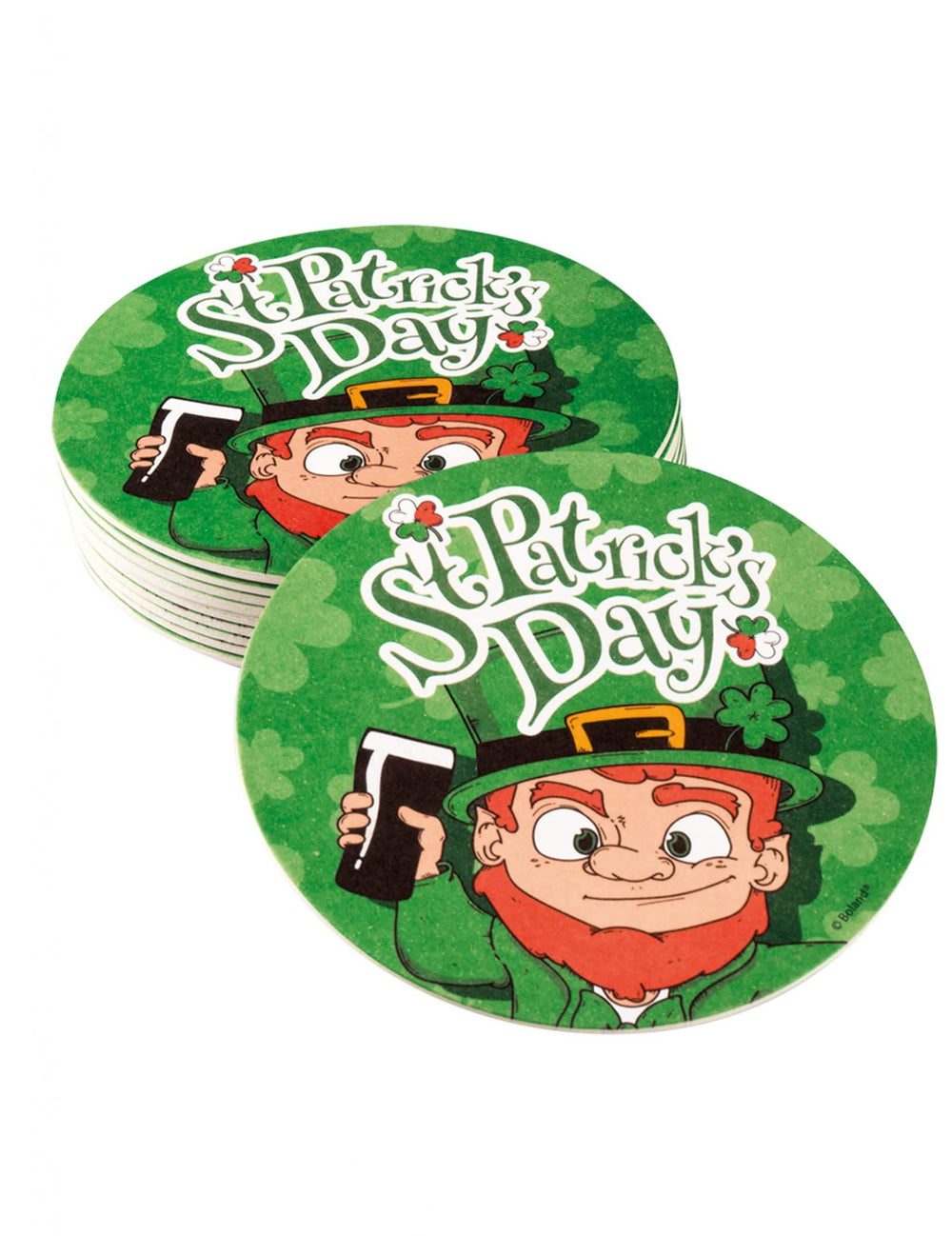 Podtácky svatý patrik pro dospělého zelené s ilustrací leprechauna
