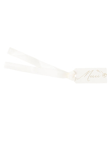 10 děkovných křestních štítků 5 x 2 cm zlaté květy