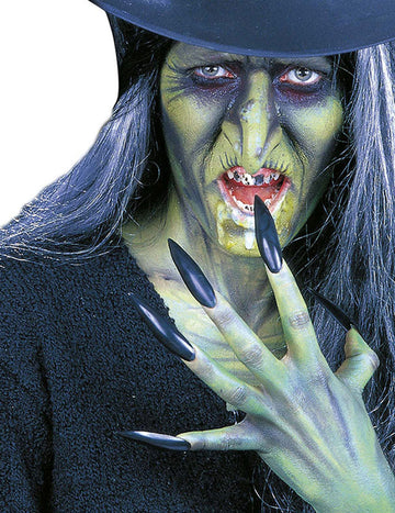 10 černých umělých nehtů pro dospělé na Halloween