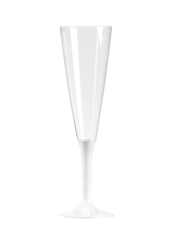 10 sklenic na šampaňské s bílými nohami 150 ml