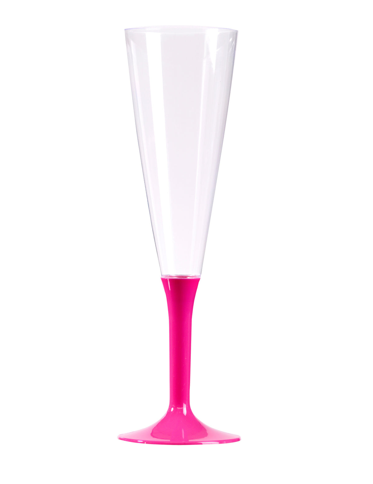 Flûtes à champagne avec pied fuchsia en plastique