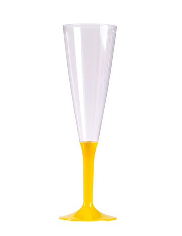 10 žlutých fléten na šampaňské 150 ml v plastu