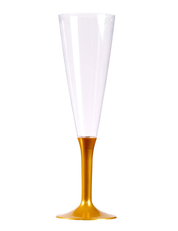 10 sklenic na šampaňské se zlatými nožičkami 150 ml