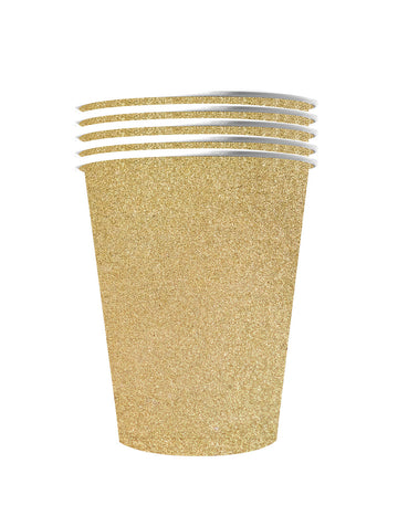 10 amerických třpytivých kelímků, recyklovatelný zlatý karton, 53 cl