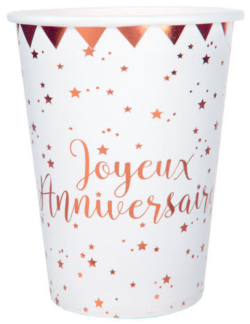 10 všechno nejlepší k narozeninám růžové zlaté kartonové kelímky s hvězdami