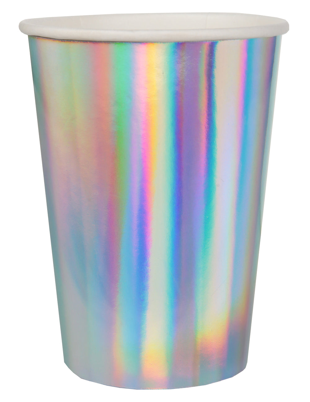 Gobelets en carton iridescents pour fête argentés holographiques