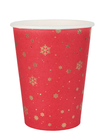 10 kartonových kelímků z vloček červeného zlata 27 cl na stůl