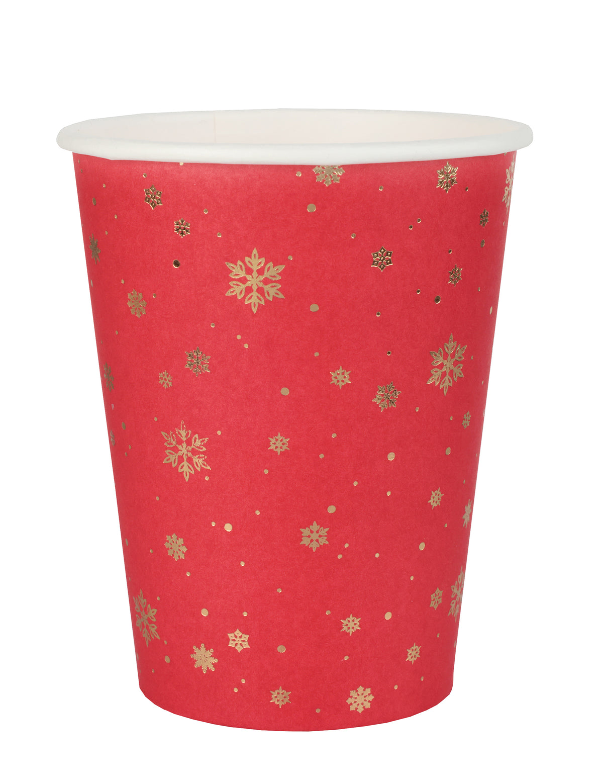 Gobelets en carton flocon d'or pour table rouge