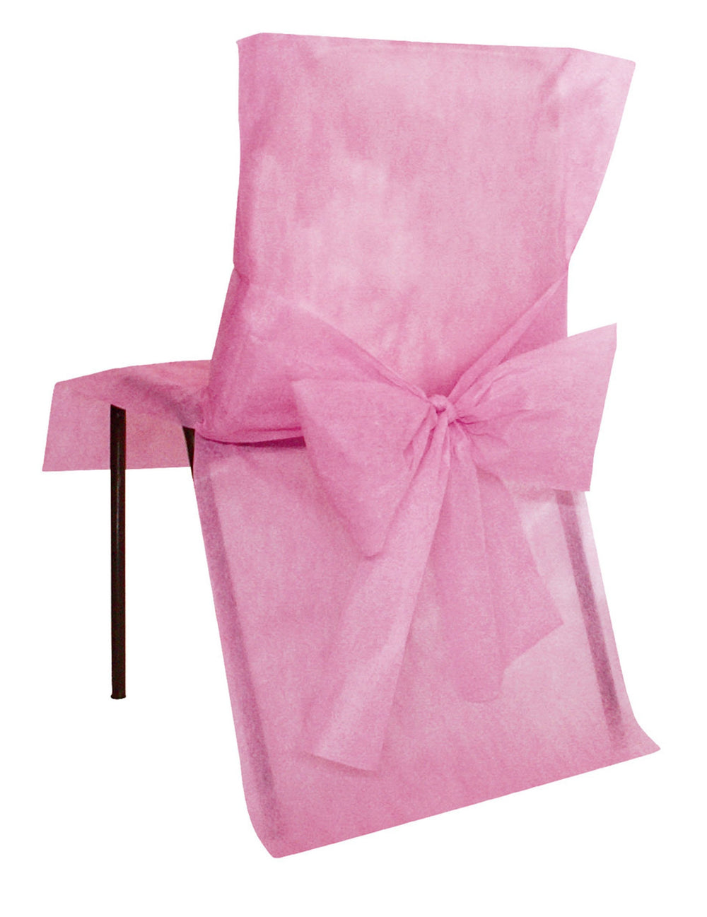 Housse de chaise premium avec nœud pour décoration de fête rose intissé