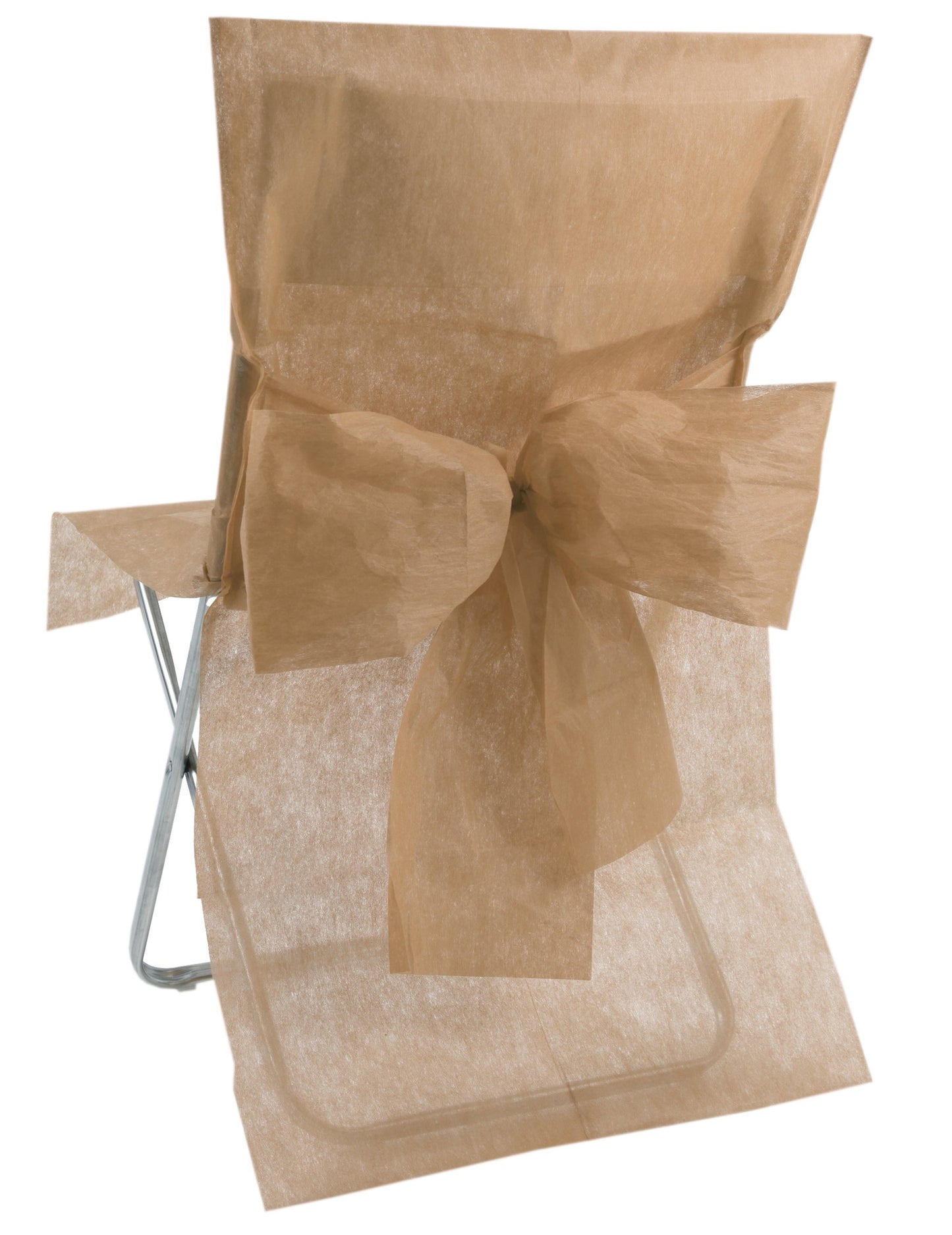 10 prémiových potahů na židle taupe z netkané textilie 50x95 cm 