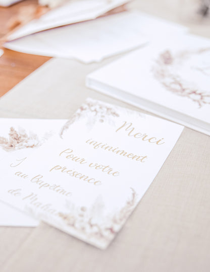 10 pozvánek pampas a bavlněné květy 10 x 15 cm s obálkami 