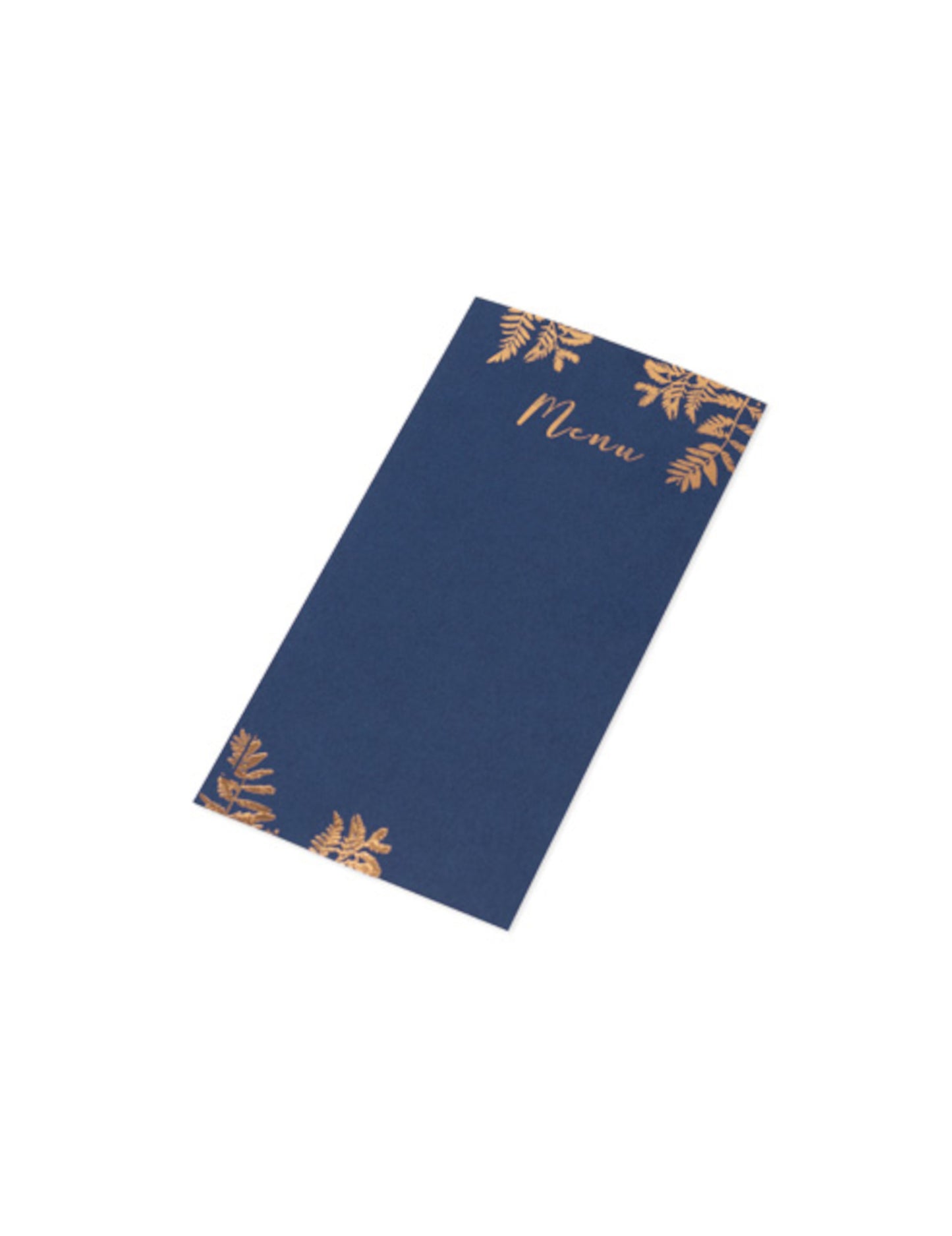 10 menu z mořských a měděných kapradin 22,5 x 11 cm na svatbu