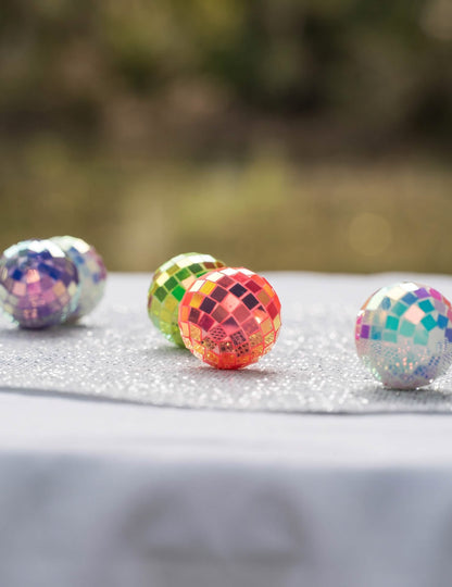 10 mini iridescentních vícebarevných diskokoulí 4 cm