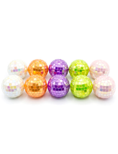 10 mini iridescentních vícebarevných diskokoulí 4 cm