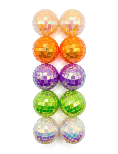 10 mini iridescentních vícebarevných diskokoulí 4 cm