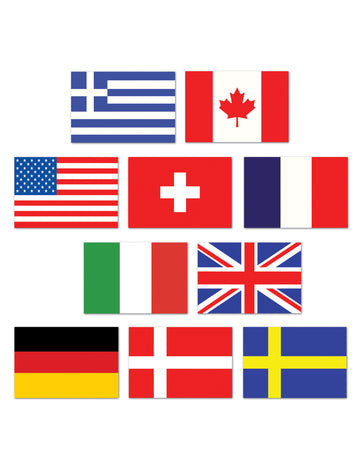 10 miniaturních vlajek zemí světa z 10 cm